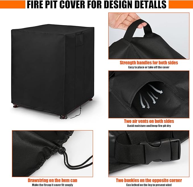 Outdoor Table Cover for 16 Inch Propane Tank Table 600D, Waterproof 20 lb Storage Box 16" x 16" x 21"or 16" x 16" x 22"