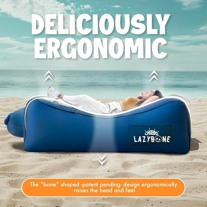 Chillbo Lazybone Inflatable Lounger - Ultimate Inflatable Couch for Maximum Chill - The Perfect Blow Up Couch for Music Festivals Or Lounger for Camping