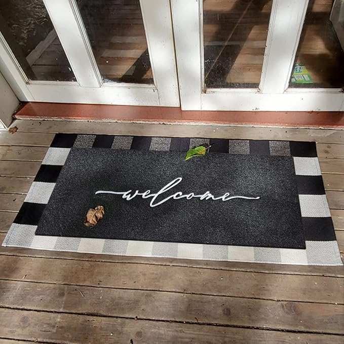 AAZZKANG Welcome Mats for Front Door Extra Large 18"x48" Outdoor with Non Slip Rubber Backing Easy to Clean Indoor Doormat for Entrance Outside Inside