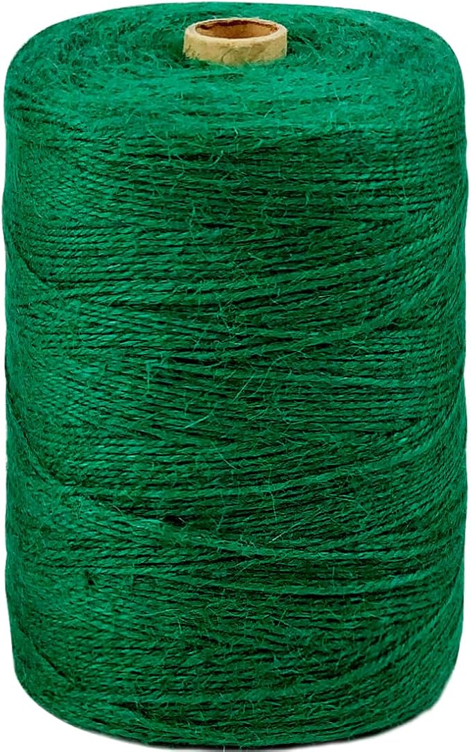 PerkHomy Garden Twine Strong Natural Jute 1,800 Feet Long Green Twine for Gardening Tomato Climbing Plant Tie Floristry Crafts Gift Wrapping Packing Decor (Green 2mm * 1800feet)