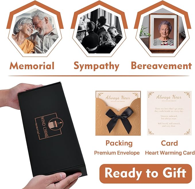 Memorial Gifts for Loss of Husband, 32" Wind Chimes for Loss of Husband Sympathy Gift, Grief/Bereavement Gifts for Loss of Husband, Windchimes in Memory of Husband
