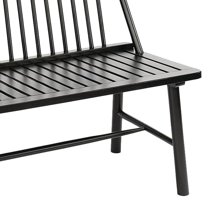 Jack Post 4 Feet Durable Hardwood Farmhouse Bench for Patio, Black (Open Box)