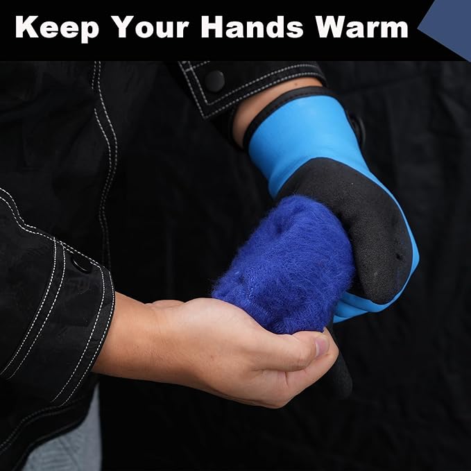 NATURALRISE 100% Waterproof Gloves for Men & Women,Winter Work Gloves with Grip for Cold Weather