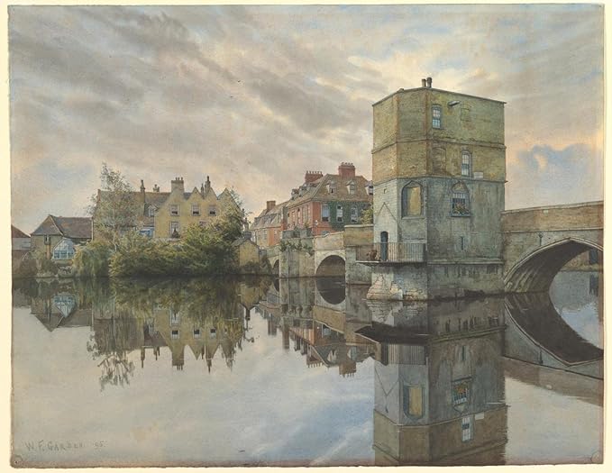 Historic Pictoric Art Print : William Fraser Garden - St. Ives Bridge, St. Ives, Huntingdonshire : Vintage Wall Décor : 10in x 08in