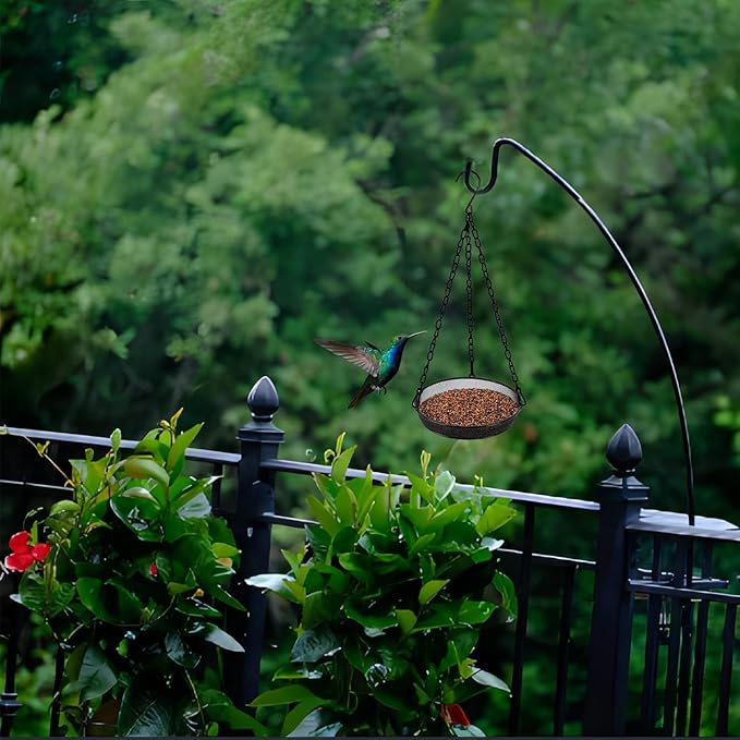 Hanging Bird Feeder, Birdfeeder Hanging for Garden Yard Outside Hanging Bird Feeder Tray - Metal Mesh Platform Feeders for Birds Outside Outdoors Hanging for Attracting Birds, 1Pcs