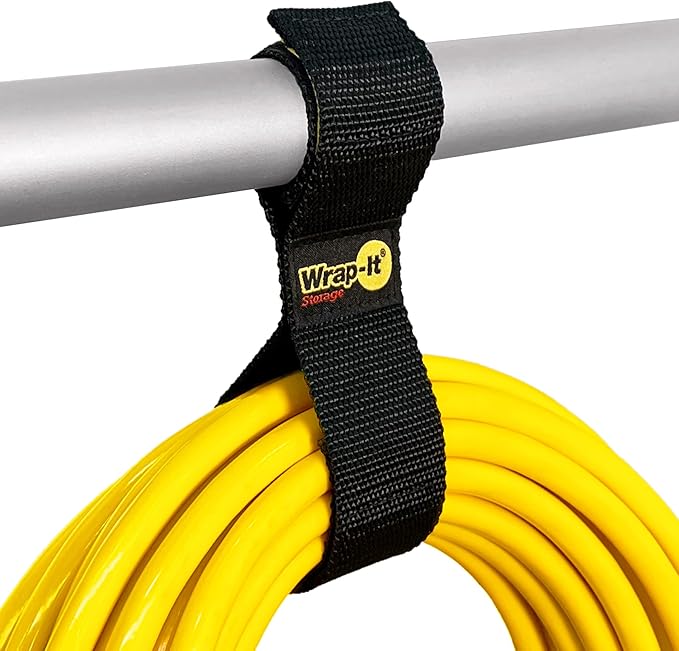 Twin-Straps by Wrap-It Storage - 12" (6-Pack) - Hook and Loop Hanging Cord Wrap for Multi-Purpose Cable and Hose Storage