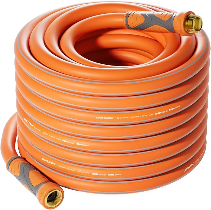 Garden Hose 50 ft x 5/8", Heavy Duty Water Hose 50 ft, Lightweight Water Hose with Handle,3/4" Male to Female Fittings, Burst 600 PSI