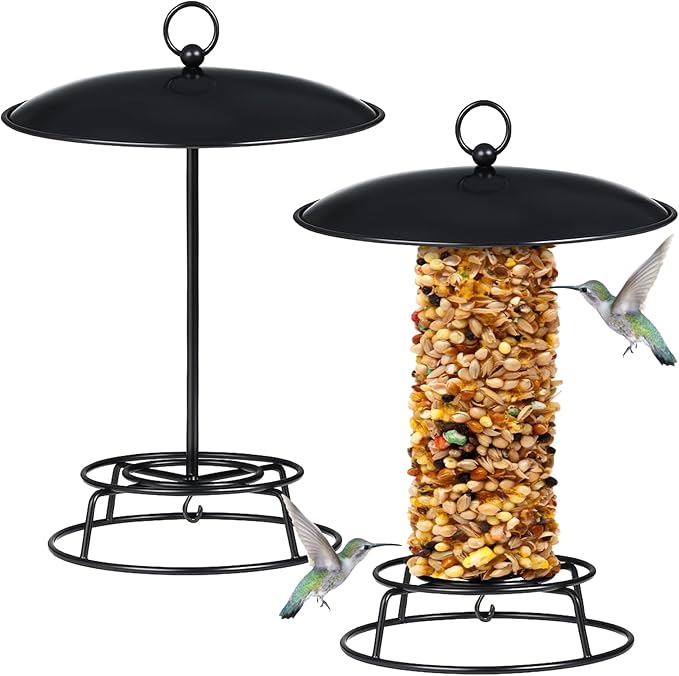 2 Pcs Cylinder Bird Feeder Outdoor Seed Cake Feeder Metal Suet Cake Holder Backyard Wild Bird Feeding Feeders for Outdoors Garden(Classic)