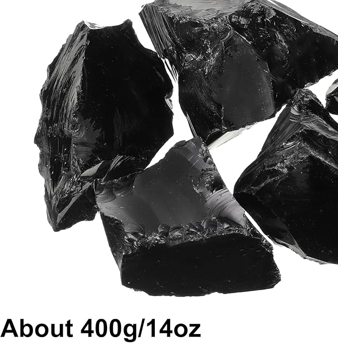 uxcell Fire Glass for Fire Pit, 5-8cm(2"-3.1") High Luster Reflective Glass Rocks for Natural or Propane Fireplace, Safe for Outdoors and Indoors Fire Pit Glass, Black, 400g/14oz