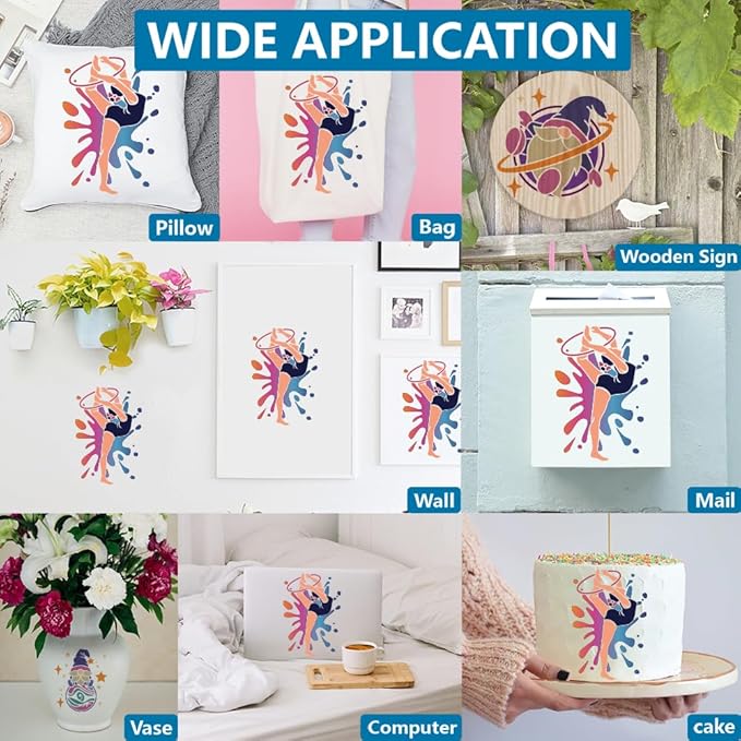 MAYJOYDIY 6pcs A4 Splash Gymnastics Stencil 11.7×8.3inch Large Artistic Gymnastics Posture Stencils with Paint Brush Reusable Lady Gymnastics Sport Template for Furniture Windows Wood Wall Tile Canvas