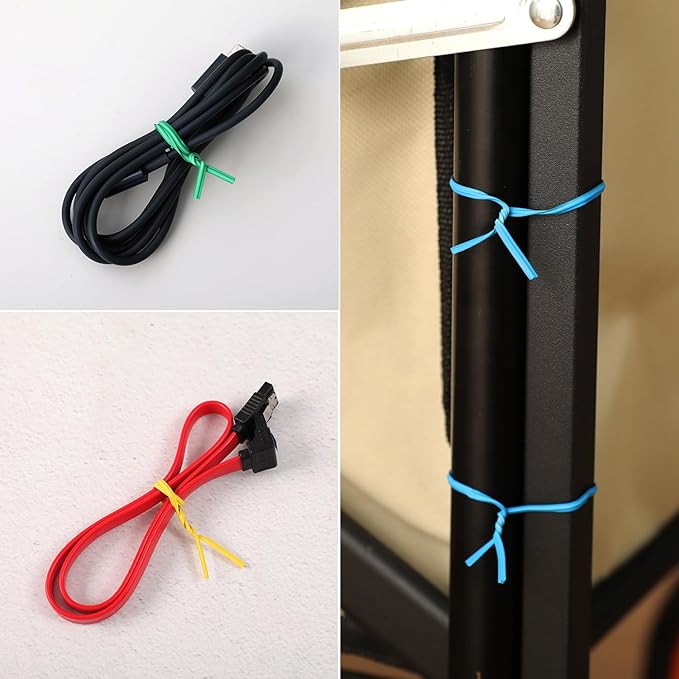 Tangyinrd 300 Pcs 6 inch Yellow Plastic Twist Ties, Cable Ties, for Bags, Gardening Tools