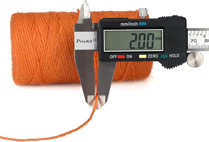 KINGLAKE Natural Jute Twine - 328 Feet, Durable Packing String, Orange