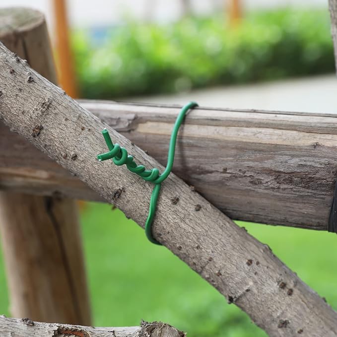 KINGLAKE GARDEN Soft Plant Ties for Support - Plant Wire 3.5mm 65.6 Feet Green Flexible Garden Ties for Outdoor Indoor Climbing Plants