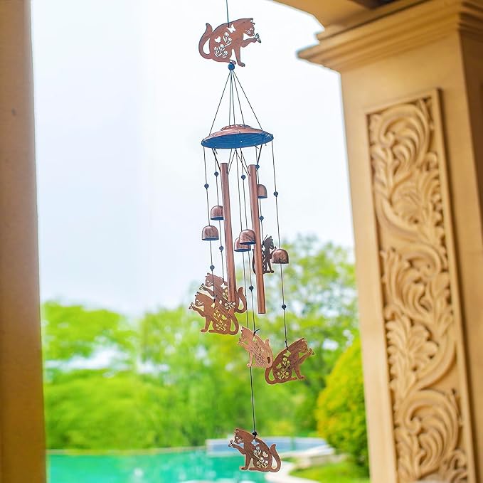 Cat Wind Chimes for Outside,Cat Gifts for Women/Men/Sympathy Gift/Memorial/Festival Birthday Gifts Metal windchimes Outdoors/Indoors,Patio,Garden Decor,Yard Decor,Porch