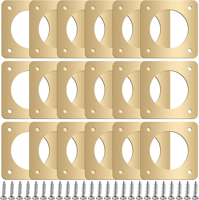 Hotop 18 Pcs 1 1/4'' Opening Metal Bird House Guard Portal Bird House Hole Protector with Copper Opening Protector Guards for Eastern Bluebird Rooms Sparrow Houses