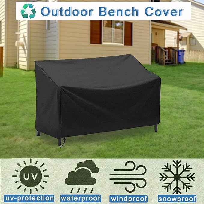Patio Bench Cover,Outdoor 2-Seater Waterproof Outdoor Loveseat/Glider/Sofa/Furniture Cover,52"L x 26"W x 35"H