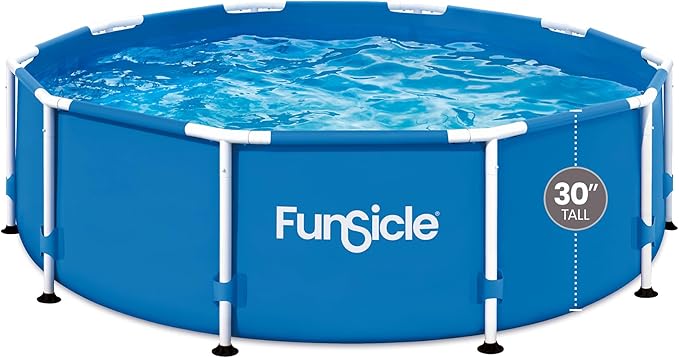 Funsicle Activity 10' x 30" Round Above Ground Swimming Pool, Includes FiltraBoost 400 GPH Filter Pump with AutoSkimmer, Type I Filter Cartridge & Repair Patch