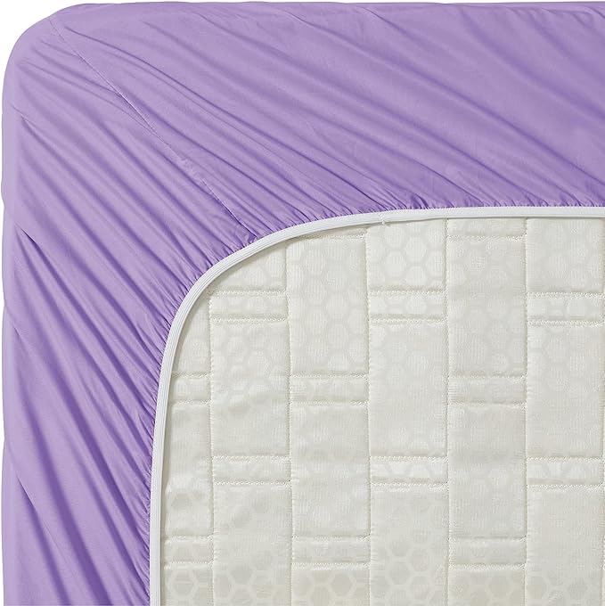 Clara Clark Bed Sheets, Premier 1800 Series 4 Piece Bed Sheet Set, Deep Pocket, Wrinkle, Fade, Stain Resistant, Luxury Soft Bedding Sheets & Pillowcases, King, Lavender