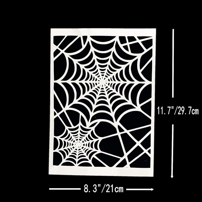 TIAMECH 6 Pcs A4 Reusable Graffiti Stencils for Painting - Mosaic Web Brick Texture Layering Templates, DIY Wall Art, Wood Furniture, Scrapbook & Crafts (8.3x11.7inch)
