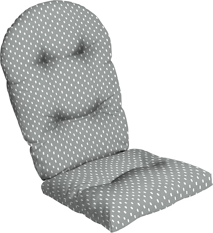 Arden earthFIBER Plush Modern Tufted Rocking Chair Cushion, 21.5 x 19, Rain-Proof, Fade Resistant, Tufted Cushions for Rocking and Adirondack Chairs Stone Grey Dot