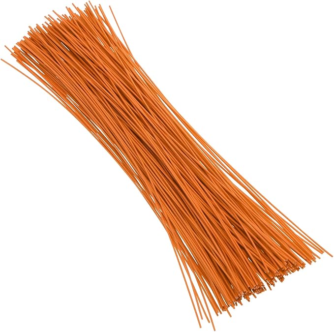 Tupalizy 8 Inch Reusable Cable Ties Wire Twist Ties Garden Twine for Plastic Bags Electronics Cords Organizing Gardening Vines Climbing Plants Halloween Christmas Holiday Decors Crafts, 50PCS, Orange