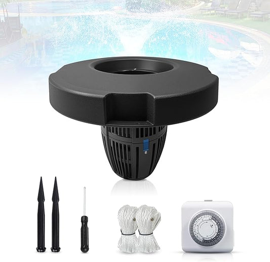Pond Fountain Aerator, 20000 GPH Floating Aerating Pump, 50ft Power Cord, Time Control, Perfect for Ponds & Lakes