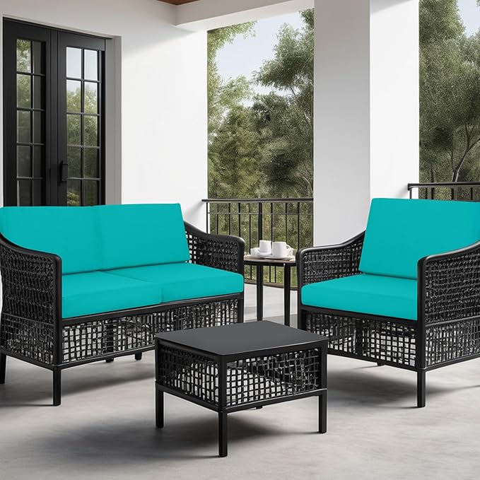 idee-home Outdoor Cushions for Patio Furniture, Outdoor Seat Cushion, Waterproof Couch Hampton Bay Deep Seat Replacement Chair Cushions for Garden Lawn Backyard Deck, 30 x 30