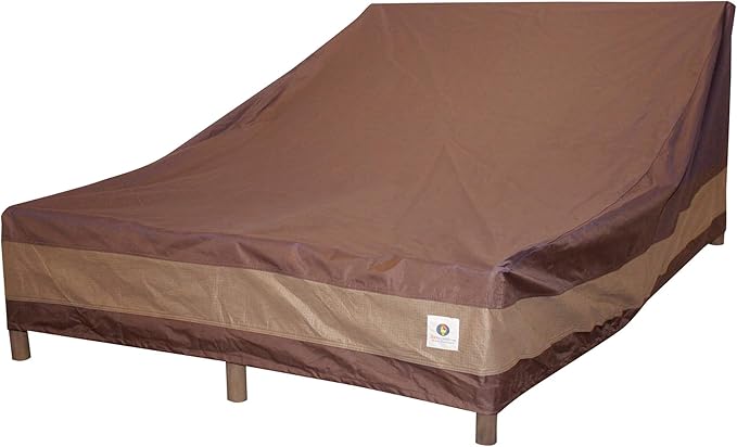 DUCKCOVERS Ultimate Waterproof 82 Inch Double Wide Patio Chaise Lounge Chair Cover, Patio Furniture Covers