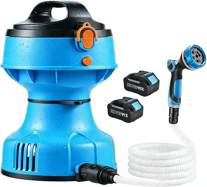 1/4HP Cordless Water Transfer Pump Submersible Water Pump 750GPH 30FT Head IPX8 Included 2x4000mAh 21V Battery and Charger Pool Cover Pump 3/4" Outlet for Pool Pond Garden Bathtub RV Boat