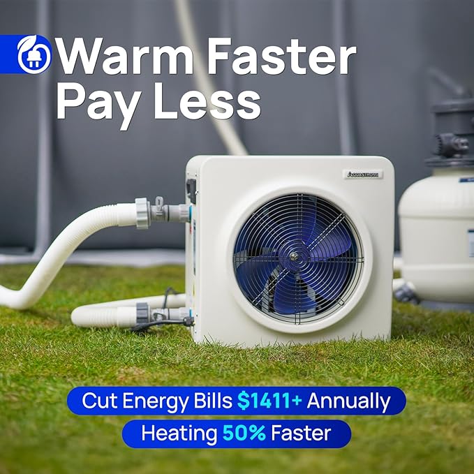 AQUASTRONG Swimming Pool Heat Pump,Electric Pool Heater for Above Ground and Inground Pool,Heating and Cooling Pool Heater Pools Up to, 6500 Gallons