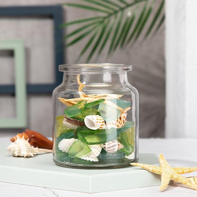 Jetec Sea Glass for Crafts Pieces Decor 11 oz Flat Frosted Sea Glass Vase Filler Crushed for Beach Wedding Party Decor Home Aquarium DIY Craft Supplies(Green, Yellow, Blue)