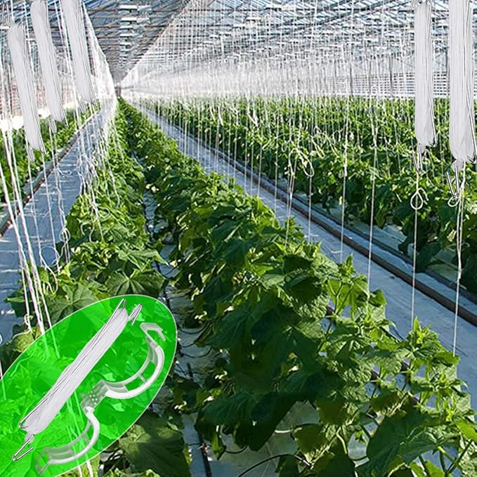 85pcs Tomato Support J Hooks with String, Plant Climbing J Hooks Set Plant Climbing Hook with 33ft Twine, Garden J Hooks &plant support clips Support Trellises For Support Plant Vegetable Fruit Flower