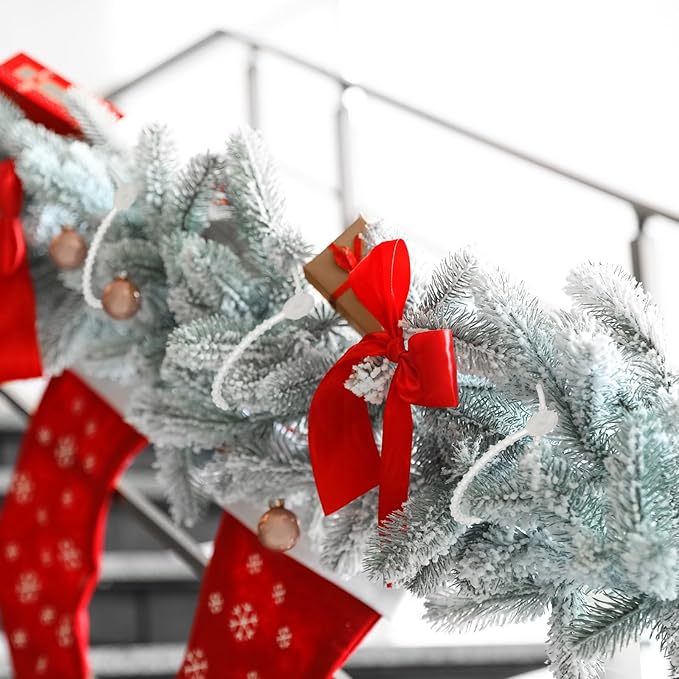 48 Pcs Clear Christmas Flexible Garland Ties Assorted Size Adjustable Decorative Soft Ties Reusable Banister Garland Straps for Christmas Tree Mantel Fences Holiday Craft Wrapping