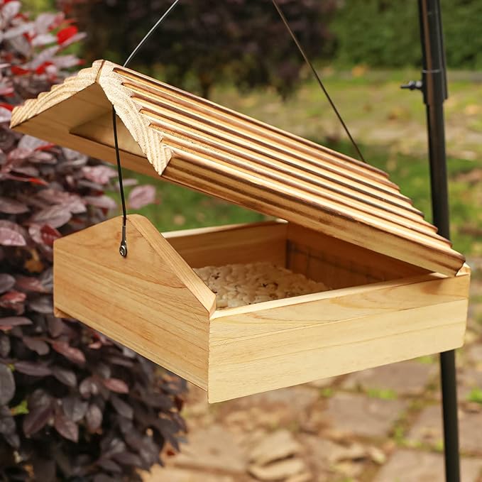 STARSWR Suet Upside Down Bird Feeder,10" x 10" Large Hanging Bird Feeder Outside Suet Cake Feeder Easy to Clean