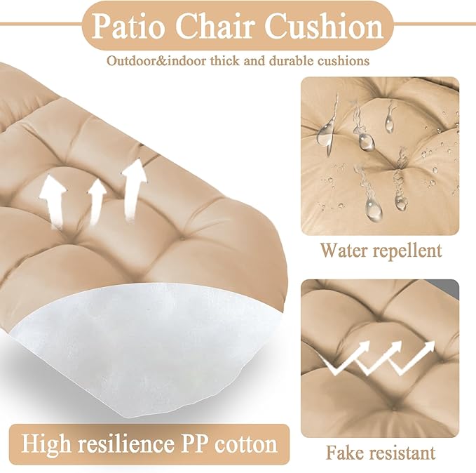 Adirondack Chair Cushion, Thick Indoor/Outdoor Rocking Chair Cushion with High Elasticity PP Cotton, Fade-Resistant, 44'x19'x4
