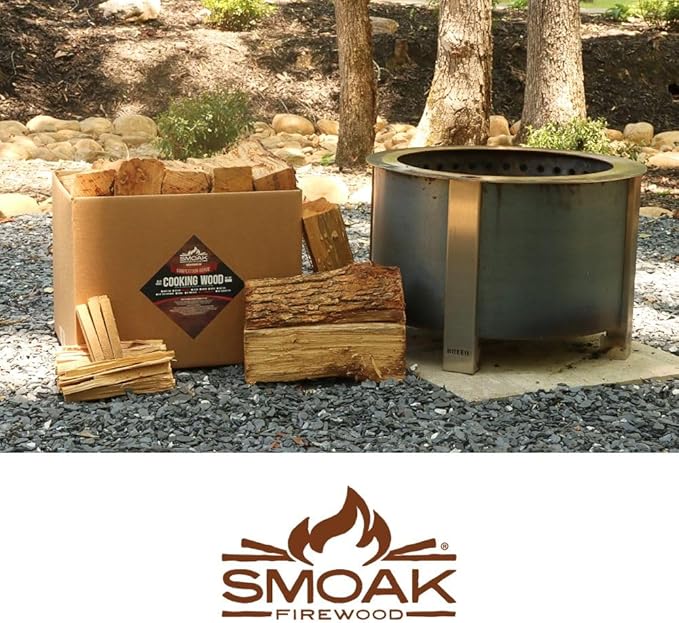 Smoak Firewood’s 12inch Length Premium Cooking Wood & Firewood Logs – Used for Grills, Smokers, Pizza ovens, stoves, firepits or fireplaces – USDA Certified Kiln Dried (12inch Wood Hickory 45-50lbs)