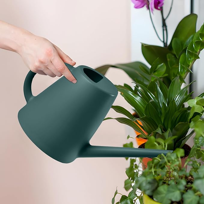 ZXJ Plant Watering Cans for Indoor and Outdoor Home Garden Plants - with Long Spout - Blackis Green - 1/2 Gallon