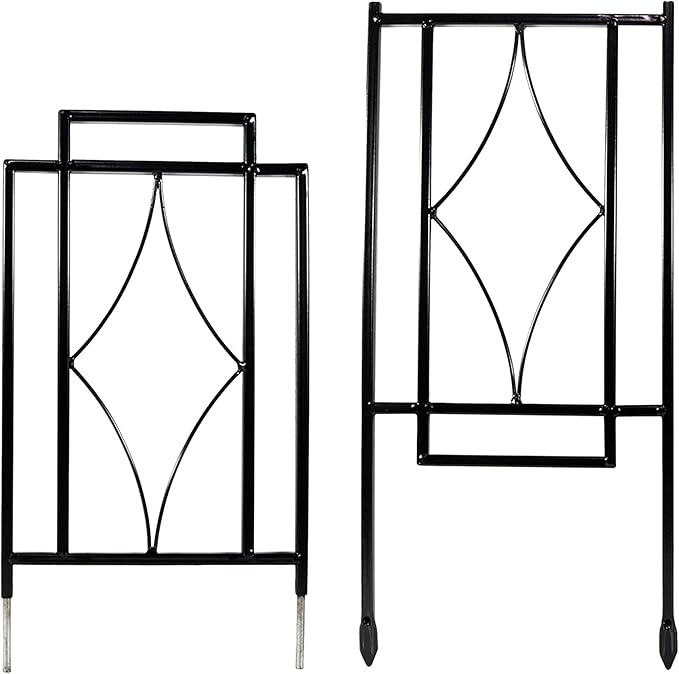 Sunnydaze 30-Inch Contemporary Metal Garden Trellis for Climbing Plants - Decorative Outdoor Plant Trellis - Set of 2