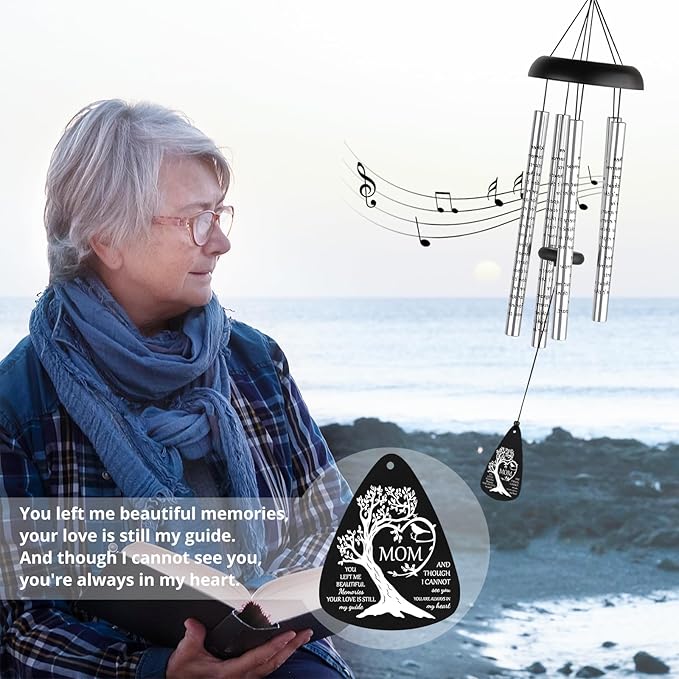 Fabuday Memorial Gifts Wind Chimes - Sympathy Gift for Loss of Mom, Windchimes in Memory of a Loved One for Bereavement Condolence Grief Funeral Condolences Remembrance Grieving, Cardinal Family Tree