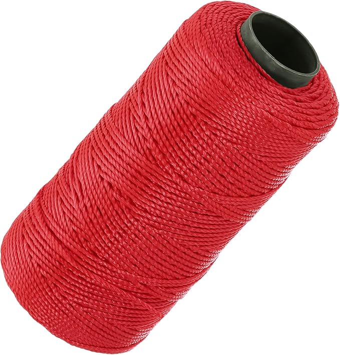 MECCANIXITY Nylon String 3 Strands Twisted Mason Line 1.5mm x 218 Yards Nylon Twine String for DIY Projects, Home Improvement, Gardening, Gift Wrapping, Christmas Party Supplies, Red