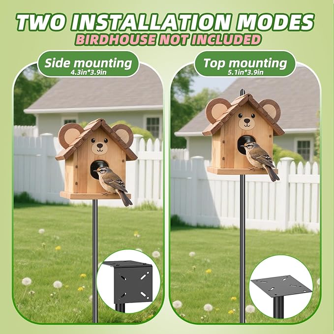 92 Inch Bird Feeder Pole with 9-Prong Base, 2026 New Heavy Duty Bird House Pole for Outdoor Feeders & Birdhouse, BirdFeeding Stand for Decor, Birdwatching & Weather Stations