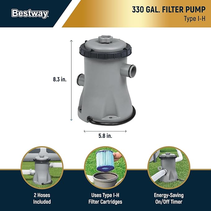 Bestway Steel Pro MAX 12' x 30" Above Ground Pool, Round Metal Frame Outdoor Swimming Pool Set with Filter Pump, Stacked Stone Print