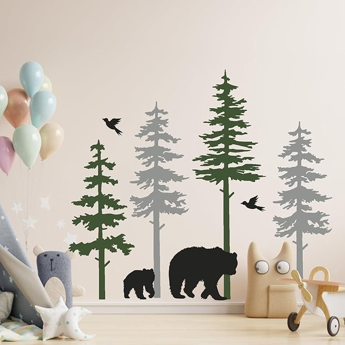 Large Pine Tree Stencils for Painting on Wood Fence 39” Giant Wall Stencils Skinny Tree Mural Draw Templates for Walls Window Furniture