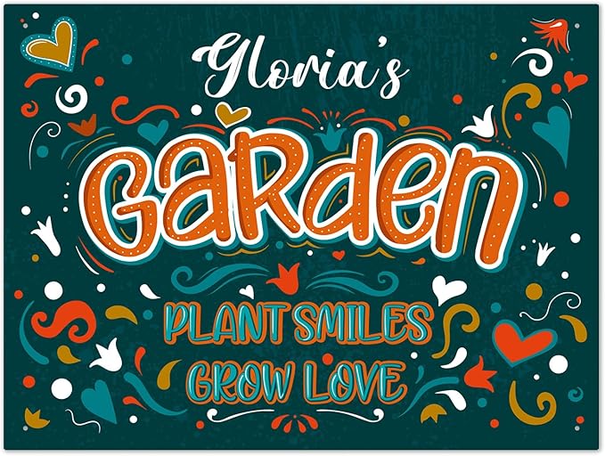 Custom Garden Signs, Personalized Sign For Garden, Mom, Her Or Girlfriend Sign, 18x24 Inches, Rust Free .063 Aluminum, Fade Resistant, Made in USA by Sigo Signs