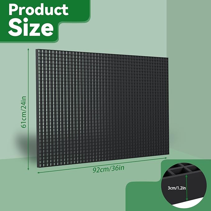24x36 in Fountain Basin Grate, Black Reservoir Grates, for Pond/Water Garden/Waterfall/Fountain, Holds Rock Bubbler and Other Decoration Objects