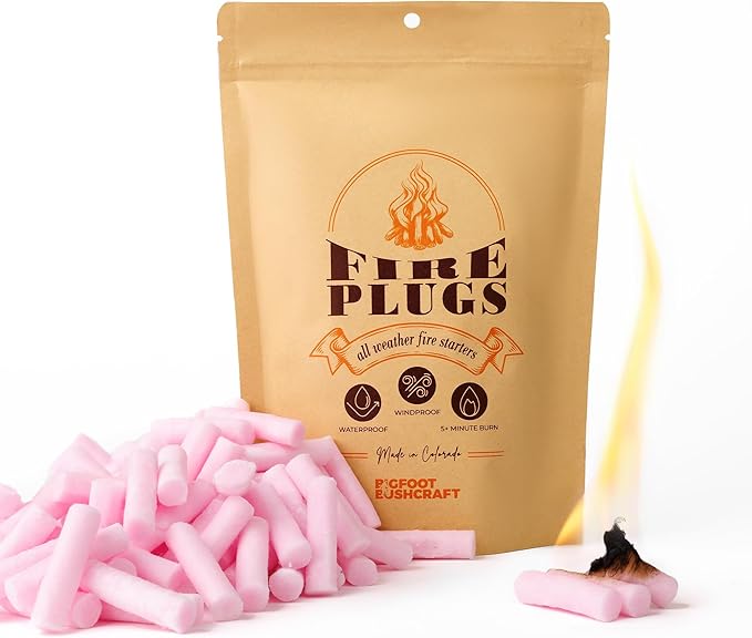 Non-Toxic Waterproof Fire Starters with 5+ Minute Burn for Emergencies, Survival, Campfires, Fire Pits, Grills - Made in the USA - 30 Pack