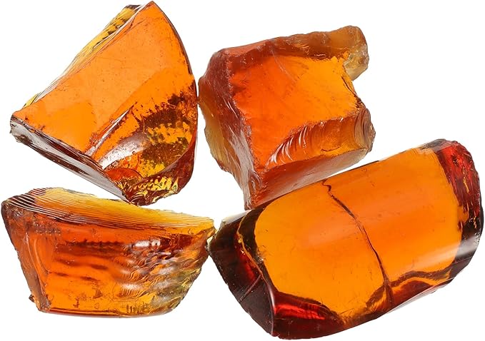 uxcell Fire Glass for Fire Pit, 5-8cm(2"-3.1") High Luster Reflective Glass Rocks for Natural or Propane Fireplace, Safe for Outdoors and Indoors Fire Pit Glass, Brown, 400g/14oz