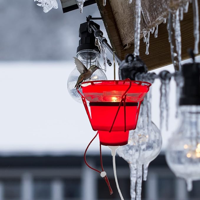 Hummingbird Feeder Heater, Heated Hummingbird Feeders for Outdoor, Bird Feeder Heater Attaches to Bottom Feed Hummingbirds in Freezing Weather Winter Outdoor Garden (Feeder NOT Included) (1)