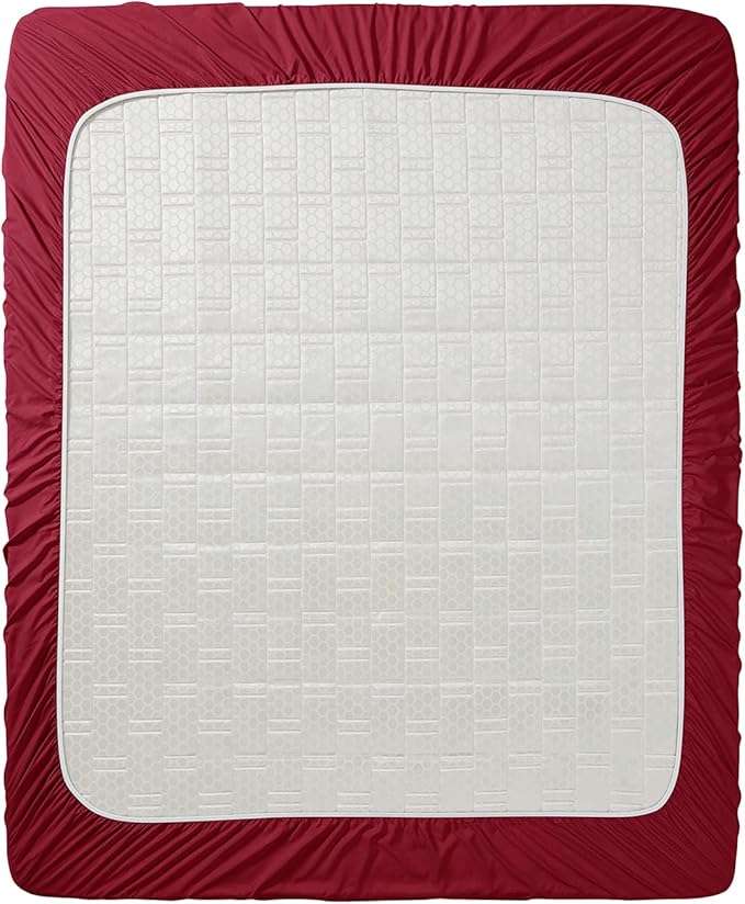 Clara Clark Fitted Sheet, Extra Deep Pocket Fits Deep Mattress, Luxury Soft Fitted Sheet Only, Twin Burgundy Red