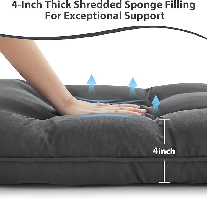 4" Thick Outdoor Bench Cushion 36x15x4 Inch, Waterproof Patio Furniture Cushions, Bench Seat Cushion for Porch Swing, Window, Indoor